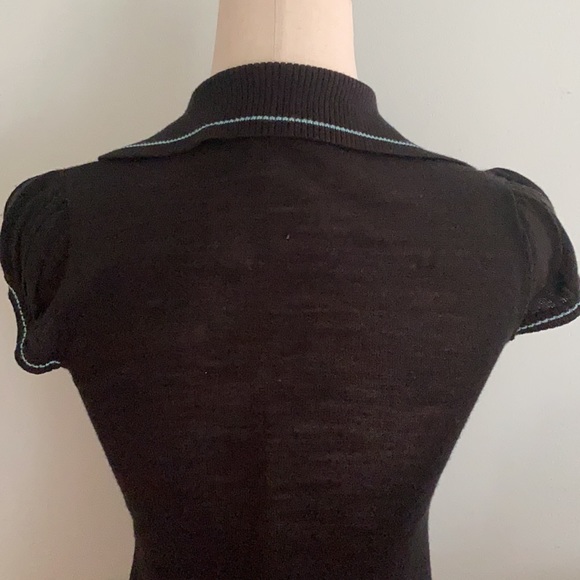 Free People Black Cap Sleeve Knit Sweater Sheath Dress - S - Picture 7 of 12